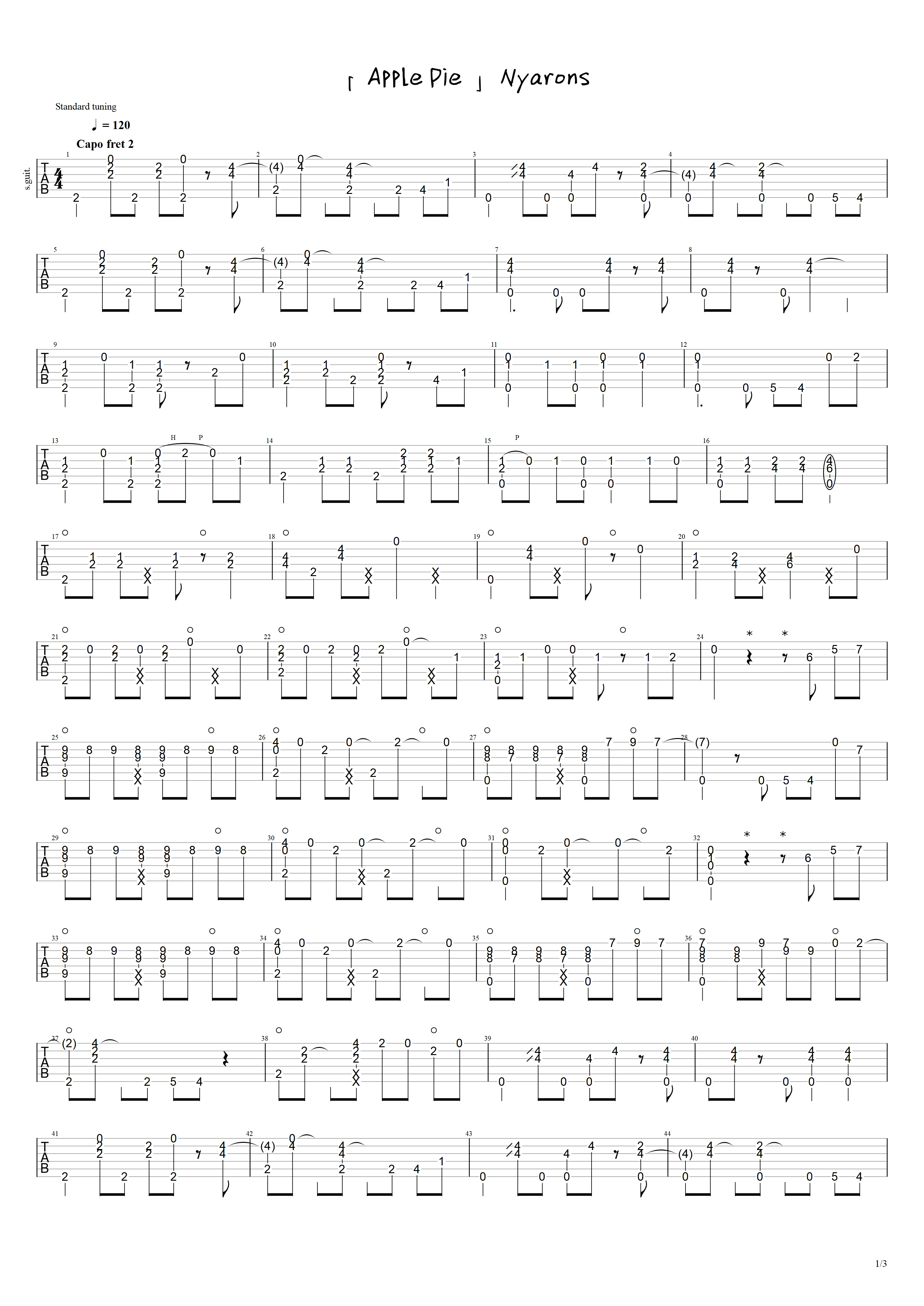 220.「apple Pie」 Nyarons Fingerstyle1